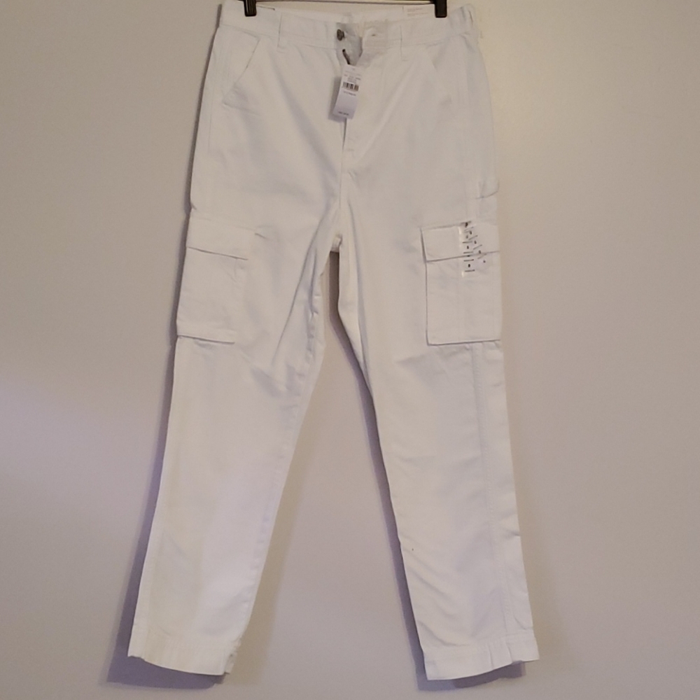 White High Rise Mom Jean Cargo Pant American Eagle